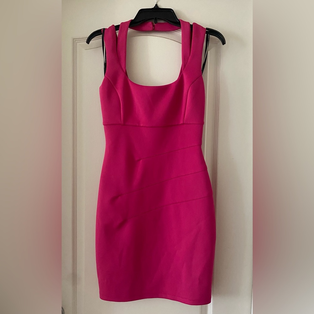 Guess Los Angeles Hot Pink Halter Dress, Size 4